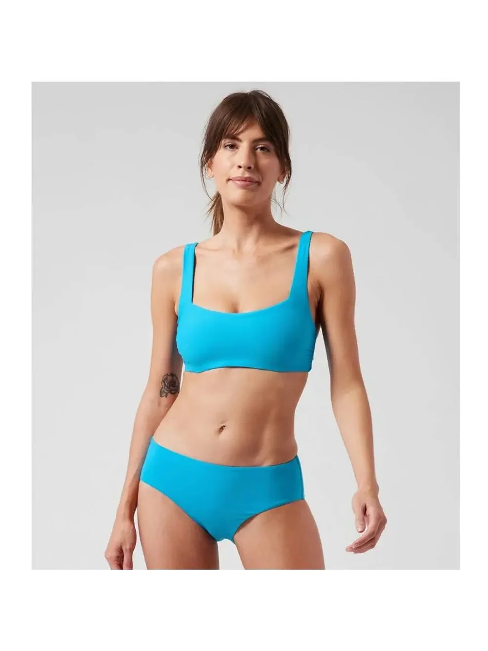 NWT Athleta Square Neck Bikini Top - 38 B/C - santorini blue - 38 B/C